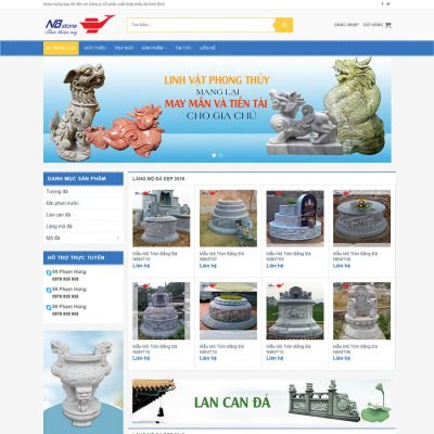 Mẫu website bán bia đá