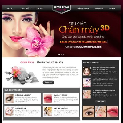Mẫu web dịch vụ phun xăm