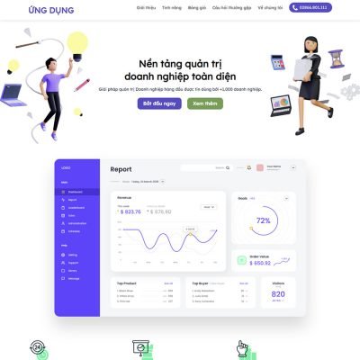 Theme wordpress landing page phần mềm, ứng dụng