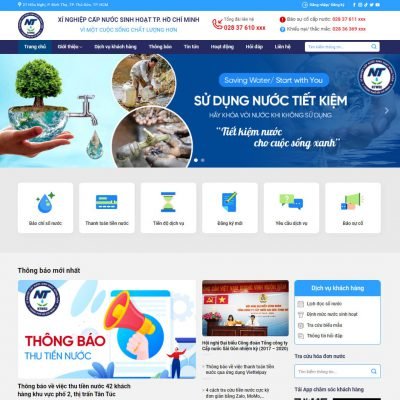 Theme wordpress công ty, xí nghiệp cấp thoát nước