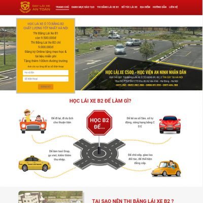 Theme wordpress trung tâm dạy lái xe 01