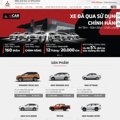 Theme wordpress bán xe mitsubishi 01