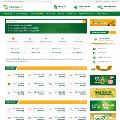 Theme wordpress bán sim , số điện thoại 01